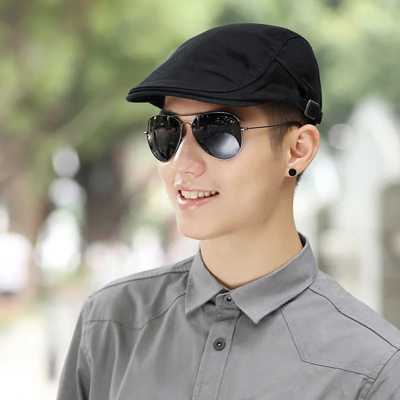 Baumwoll Newsboy Mütze Übergröße Unisex Ivy Cap (55–63 cm)