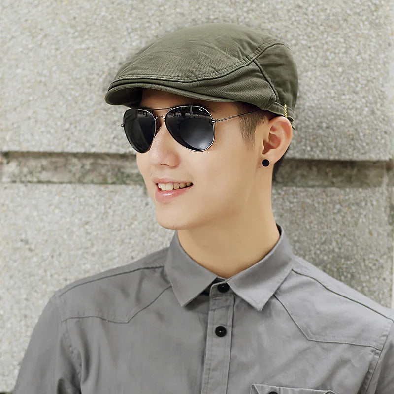 Baumwoll Newsboy Mütze Übergröße Unisex Ivy Cap (55–63 cm)