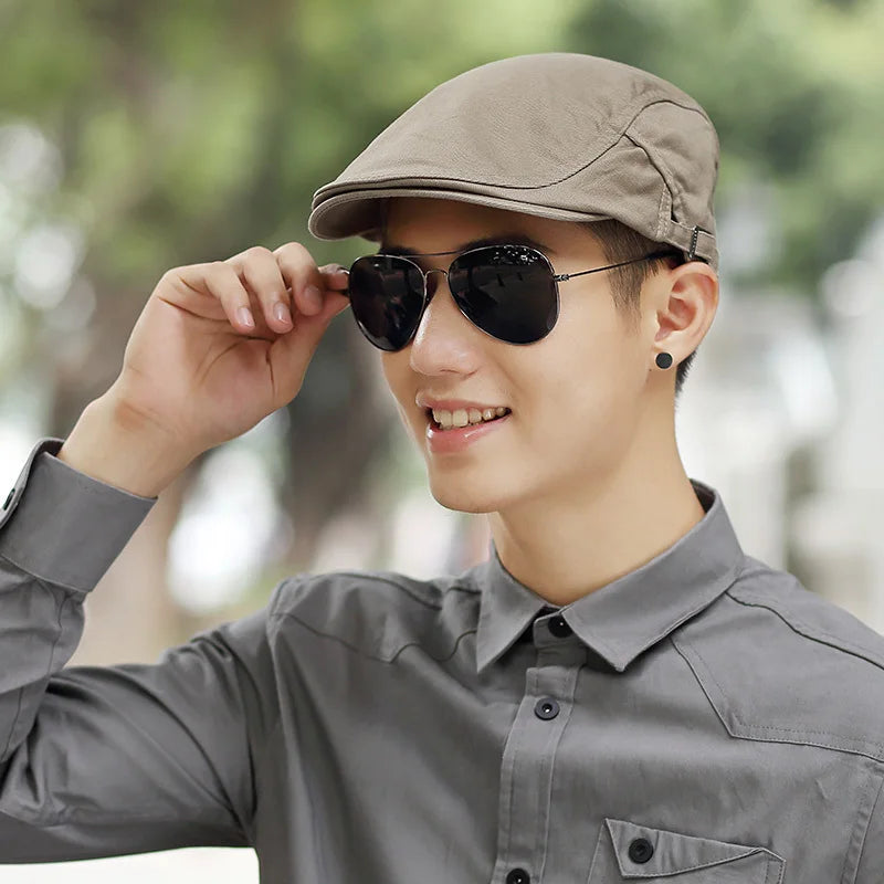 Baumwoll Newsboy Mütze Übergröße Unisex Ivy Cap (55–63 cm)