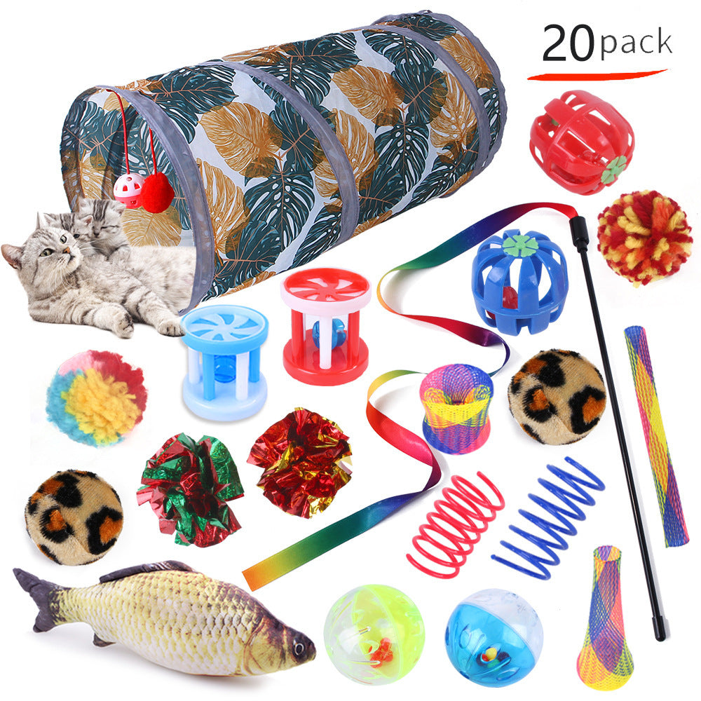 Cat Toys Mouse Shape Balls Foldable Cat Kitten Play Tunnel Chat Funny Cat Tent Mouse Supplies Simulation Fish Cat Accessories