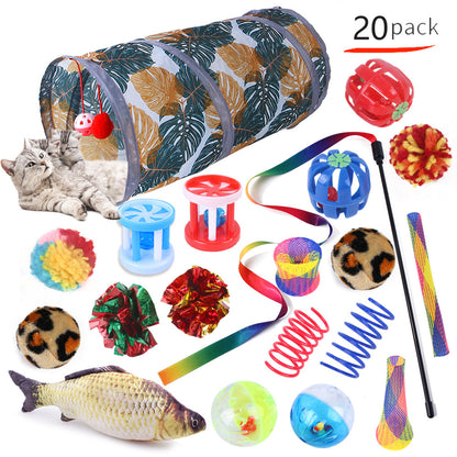 Cat Toys Mouse Shape Balls Foldable Cat Kitten Play Tunnel Chat Funny Cat Tent Mouse Supplies Simulation Fish Cat Accessories
