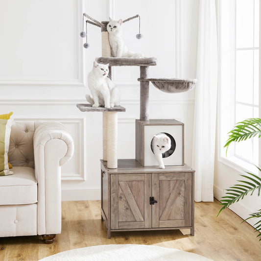 HOOBRO Cat Tree Tower House Luxury Pet Condo Multi-Level Hammock Cats Climbing Furniture Scratching Post Cat Scraper And Toys