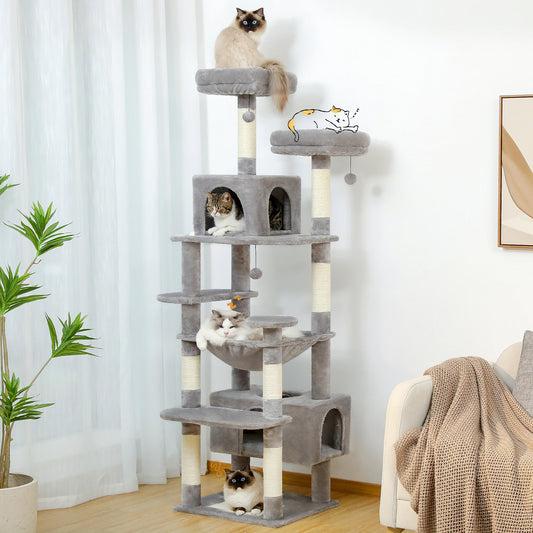 184 cm großer Kratzbaum und Turm für Katzen