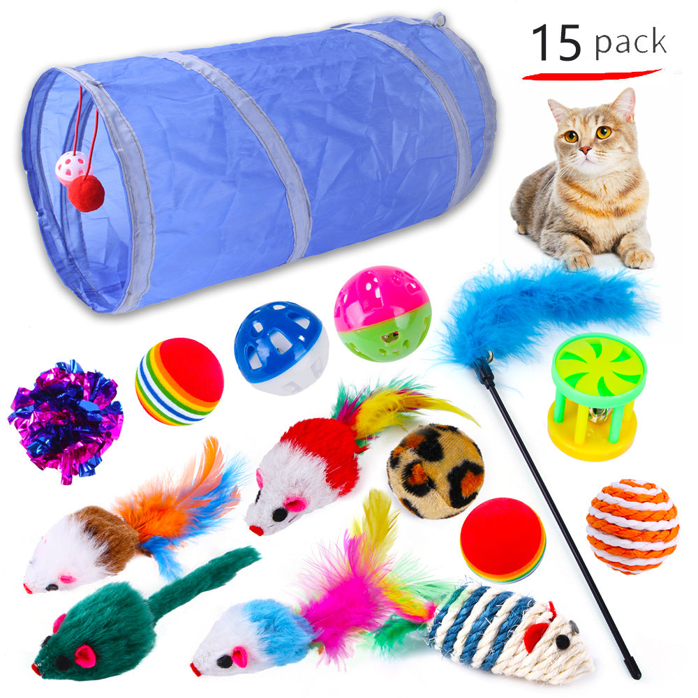 Cat Toys Mouse Shape Balls Foldable Cat Kitten Play Tunnel Chat Funny Cat Tent Mouse Supplies Simulation Fish Cat Accessories